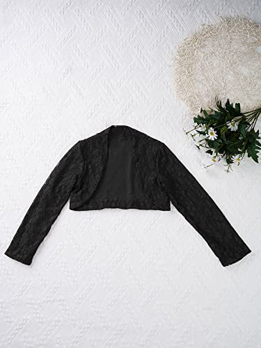 Kids Lace Flower Girl Bolero Shrug Dress Coat Long Sleeve Cardigans Short Jacket Cover up3
