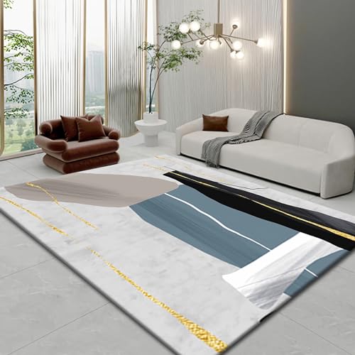 Tzvpsu Gaming accessories for bedroom,Gray Blue Black Simple Design Washable Carpet,teen girls bedroom accessories,carpet for kitchen 80x160cm