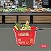 Gdrasuya10 6 Pcs 35L Shopping Baskets with Wheels and Handle, Red, Plastic