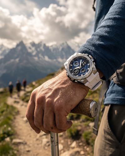 Image of V2A Stryke-TERRAX 5220 Analog-Digital Sports Watch for Men | Bold 3D Dial Design | 50M Waterproof Quartz Watch with Alarm, Stopwatch, Day-Date & Backlight | Rugged Everyday Performance