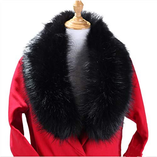Faux Fur Collar Scarf Hood Collar Shawl Stole Neck Warmer for Winter Coat2