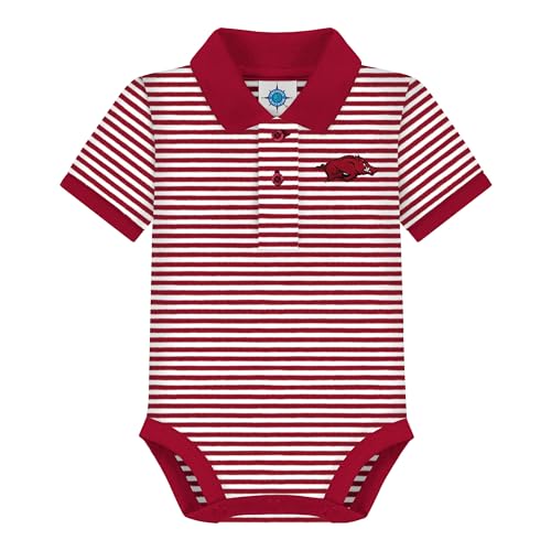 Image of Creative Knitwear College Baby Striped Polo Bodysuit - Team Logo, Multiple Colors, for Boys & Girls (0-12 Months)