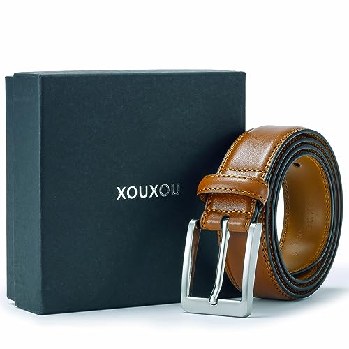 Image of XOUXOU Men's Casual Leather Jeans Belts Classic Work Business Dress Belt with Prong Buckle for Men