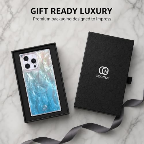 Image of COCOMII Rectangle for iPhone 16 Pro Max Case, Turquoise Real Motherofpearl
