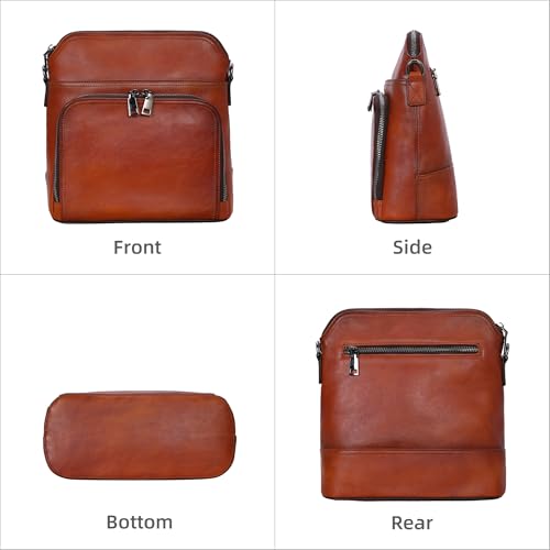 Image of Iswee Leather Crossbody Bags for Women Multi Pockets Medium Shoulder Bag Lightweight Functional Travel Purse