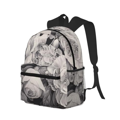 BREAUX Floral Graphite Print Lightweight And Comfortable Duffel Bag, Casual Daypack, Multipurpose Backpack2