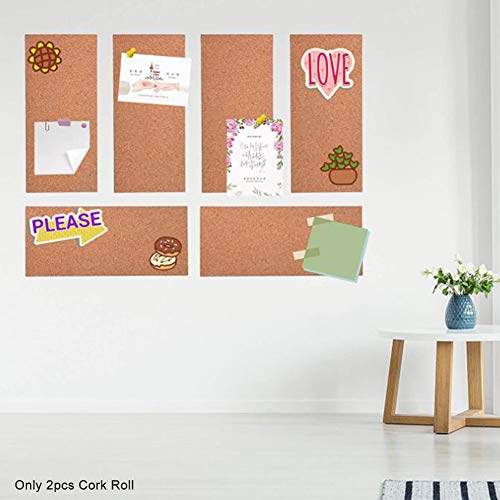 Kakalote 2 Pack Rectangle Cork Boards For Walls,1/2" Thick Cork Tiles With 20 Push Pins,Self-Adhesive Frameless Cork Bulletin Board For School,Home & Office(Size:17X8X0.5 Inch) #TOP1
