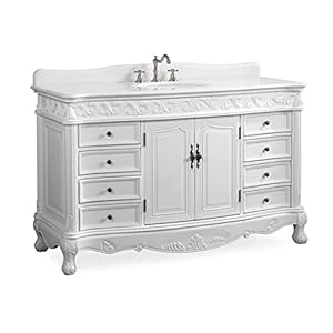 Benton Collection 56 Antique White Beckham Bathroom Sink Vanity Model CF-3882W-AW-56