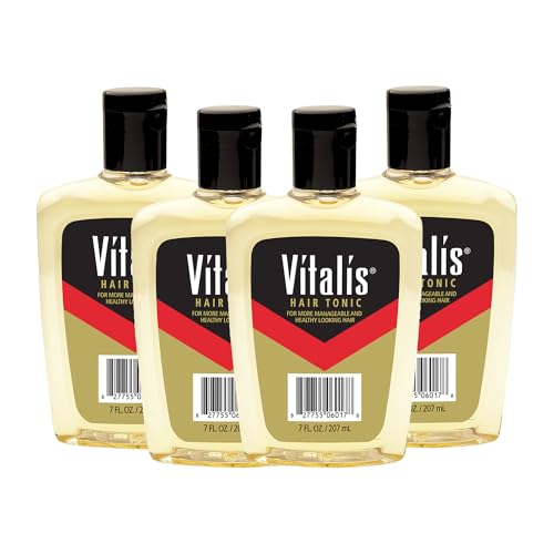 Vitalis Hair Tonic Liquid - Non-Greasy Hair Care Formula for Well-Groomed Manageable Hair - Healthy Hair Tonic - Suitable for All Hair Types - 4 pc