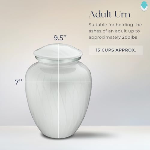 Image of Geturns- Adult Custom Butterfly Cremation Urns for Human Ashes I Pearl White Large Funeral Urn for Female and Male I 200 lbs