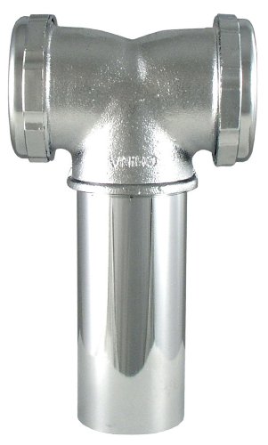 LDR Industries 505 6155 Slip Connect Center Outlet Waste Tee, 1 1/2", Chrome Plated Brass