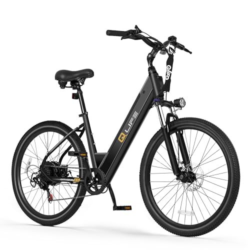 Qlife Cityone 2.0 Electric Bike for Adults,Up to 65Miles,28MPH,1200W Peak Motor 26
