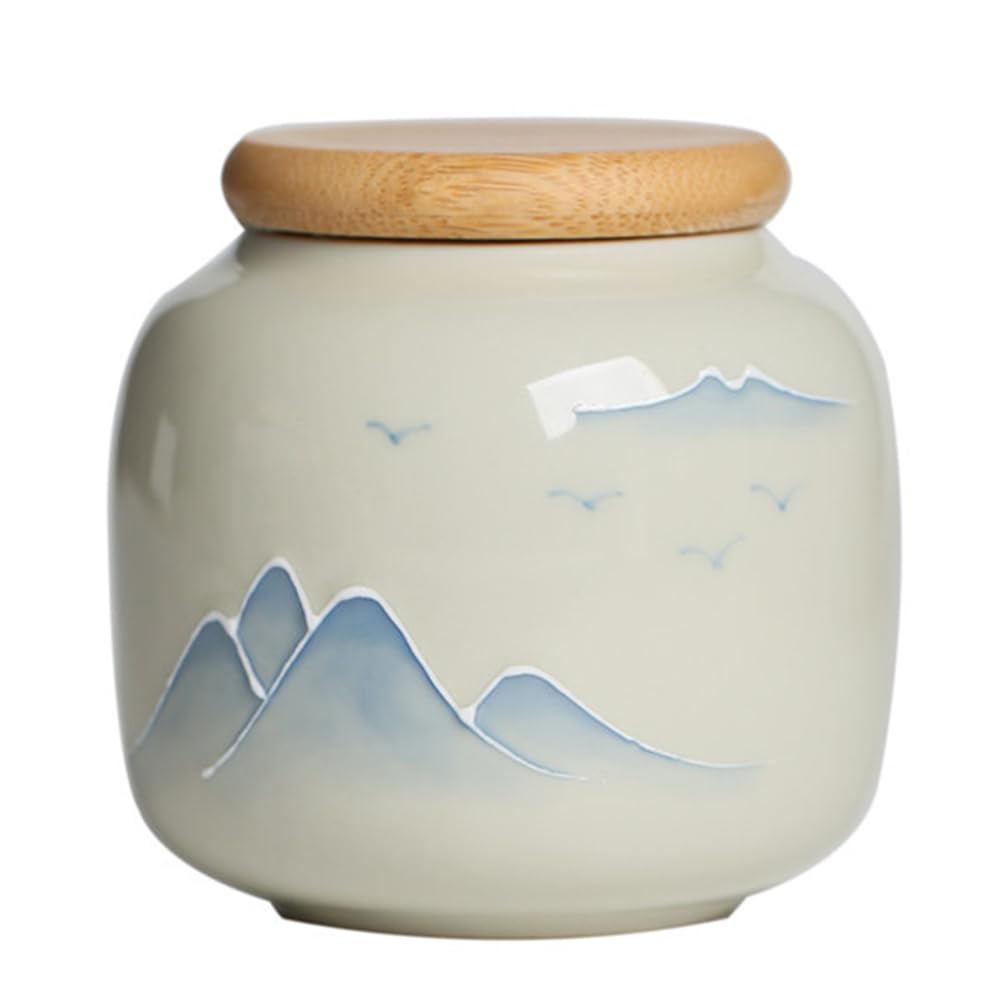Boîte À Thé en Céramique Conteneur De Stockage De Thé avec Couvercle