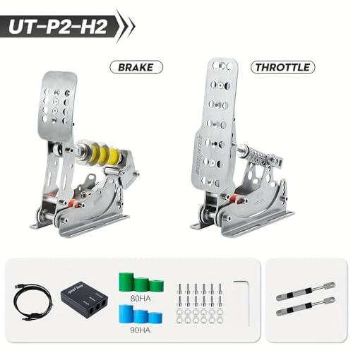 Image of Simjack UT Pedal Sim Racing Pedals 200KG Load Cell Brake Pedal PC Racing Simulator Pedals Pressure Sensor HE Hydraulic System (UT-P2-H2)