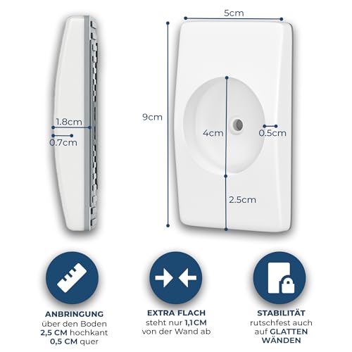 Hoffenbach 4X Wandschutz Pads für Treppengitter & Türschutzgitter – Rechteckige Schutzpads für Baby Klemmgitter – Wand- & Türschutz ohne Bohren – Für Türgitter und Treppenschutzgitter