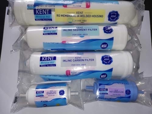 Image of Ro Service kit for Kent. Original FRT 450 Sediment, Carbon Filter, High Flow Membrane, U.F with Alkline + Post Carbon to Convert Hard Water to Soft Drinking Pure and Healthy Water SV-12