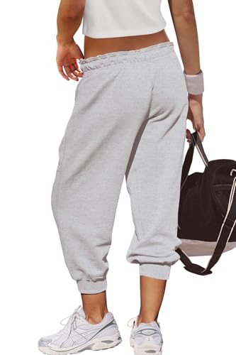 Panadila Womens Sweatpants Capri Pants Drawstring Elastic Waist Sweat Pants Cropped Casual Workout Joggers with Pockets4