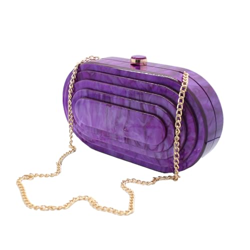 Image of Acrylic Evening Clutch Bag for Women Shell Shape Shoulder Crossbody Bag Glitter Marble Purse Handbag