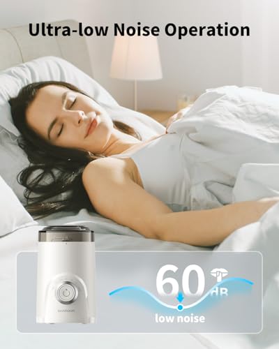 Image of SHARDOR Electric Super Silent Blade Coffee Grinder, Timed Grind Control Rotary Knob, Adjustable Coarse to Fine for Coffee Beans, Spices & Herbs, White