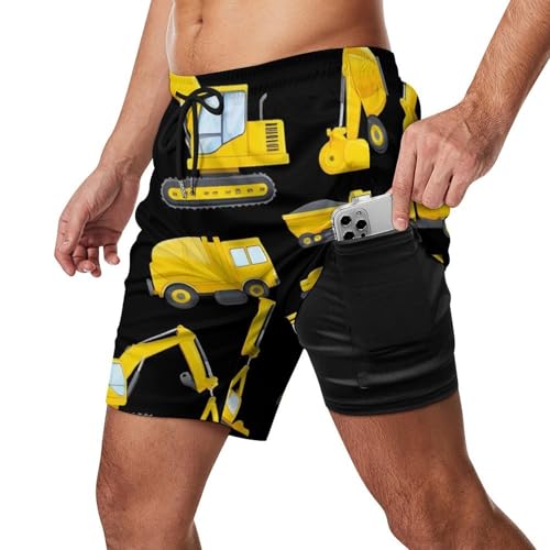 Relaxed Men's Big Tall Swim Trunks Board Shorts for Beach Gym