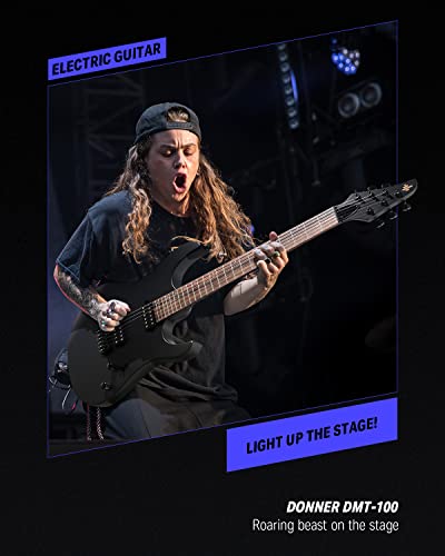 Donner – Solid Body DMT-100 – Guitare électrique de 39 pouces – En métal, avec micros H-H, sac, cordes, sangle, câble… - Les Beatles, Paul McCartney, John Lennon, RIngo Starr, George Harrison Donner - Solid Body DMT-100 - Guitare électrique de 39 pouces - En métal, avec micros H-H, sac, cordes, sangle, câble… – Image 8