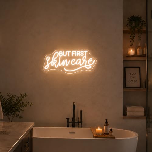 Image of But First Skin Care Neon Sign LED Neon Light for Wall Decor