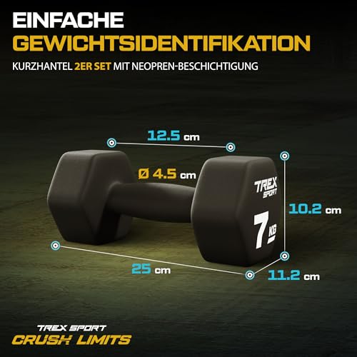 Neopren Hanteln Set | Kurzhanteln 2er Set 4kg-20kg | Hanteln Frauen & Männer Set – Bild 5