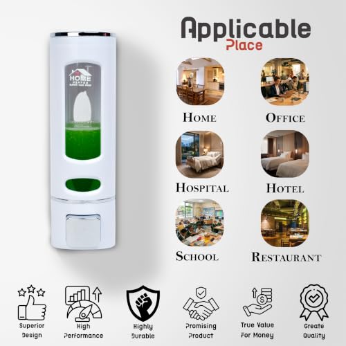 Image of 400ml No-Drill Adhesive Wall-Mounted Soap Dispenser - Durable ABS Plastic Holds Hand Wash - Shower Gel - Sanitizer Compact White Capsule Design for Kitchen - Bathroom Sink (1-Pack)