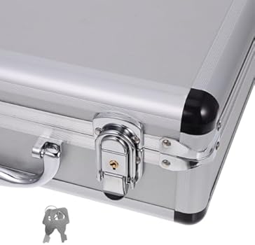 DOITOOL 12.5in Silver Aluminum Briefcase with Lock, Aluminum