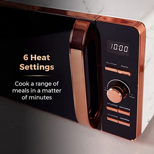 Tower-T24021WMRG-Digital-Microwave-with-60-Minute-Timer-and-8-Autocook-Settings-20L-800W-White-Marble-and-Rose-Gold