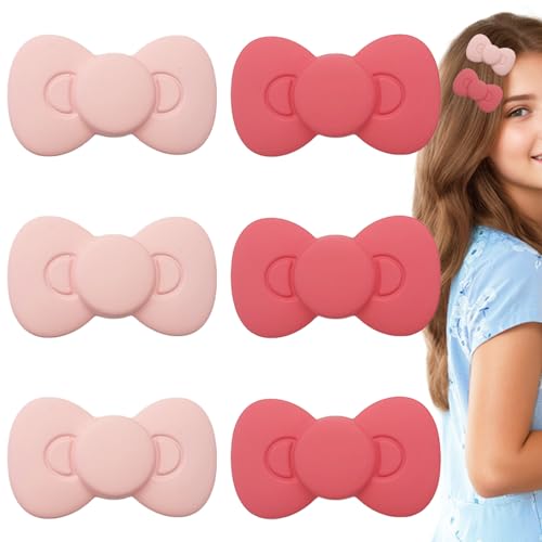 Pack de 6 pinzas para el cabello con lazo rosa miniatura 1