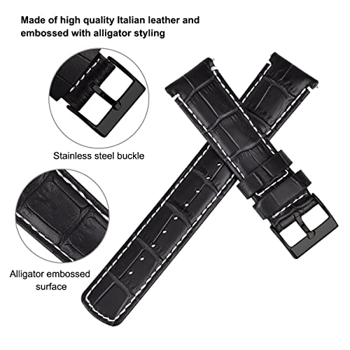 Image of Ritche Christmas Gift Quick Release Leather Watch Bands Genuine Leather Watch Strap for Samsung Galaxy Watch 6 Band Classic 43mm 47mm 40mm 44mm 18mm, 20mm or 22mm for Men and Women, White Elephant Gifts, Stocking Stuffers for Men