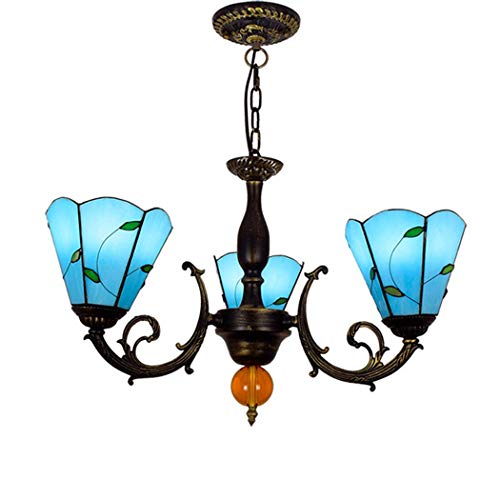 Lustre Tiffany bleu et vert magnifique cadeau d'anniversaire pour la maison