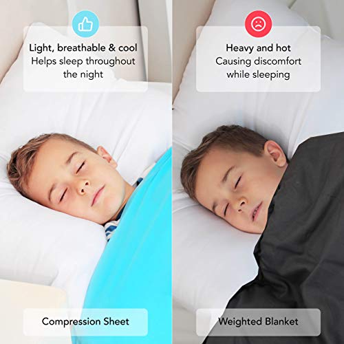 Image of Sensory Compression Blanket | Spandex Bed Sheet for Kids & Adults | Deep Relaxing Feeling, Release Oxytocin | Helps With: SPD, Anxiety, ADHD, Autism and More | Breathable & Stretchable | Twin Size