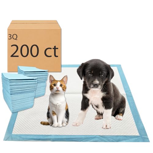 Image of Puppy Pee Pads, 200 Count, 22 x 22 Inch Dog Wee Wee Training Pads, Leak-Proof Quick Absorb 6-Layer Design for Pet Potty Training, Ideal for Puppies, Cats, Rabbits, Guinea Pigs, Blue
