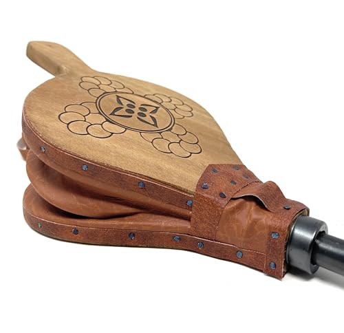 MGE - Blasebalg für Kamin und Grill - Grill Blasebalg für Kamin und Grill, Handblasebalg Luftbläser für Kamin, Grill, Outdoor Camping, Holzofe Grillgebläse - Natürliches Holz - 43 cm
