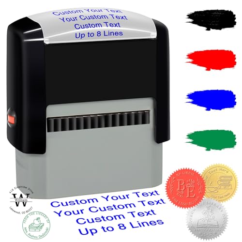 Custom Stamp Personalized Address Stamps for Business Customized Self-Inking Rubber Stamp with Name Date Signature Return Address