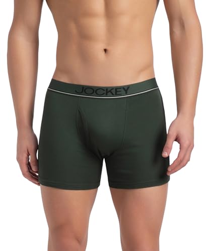 Image of Jockey 8009 Men Super Combed Cotton Rib Solid Boxer Brief with Ultrasoft and Durable Waistband