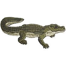 Natural Alligator - Green/Tan - Reptile/Animals - Embroidered Iron on Patch