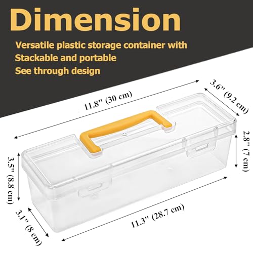 Image of Tosnail 3-Pack Paint Brush Case, Portable Plastic box with Handle, Art Organizers and Storage Container for Crafts, Sewing, Ribbons, Washi Tapes, Pottery Tools, Nail Polish