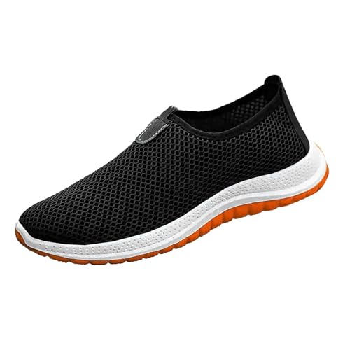 Slip on Sneaker Herren Breite Füße Sportschuhe Mesh atmungsaktiv Freizeitschuhe rutschfest Turnschuhe Dämpfung Laufschuhe ohne Schnürung Walking Schuhe Unisex Joggingschuhe leichte Sommerschuhe