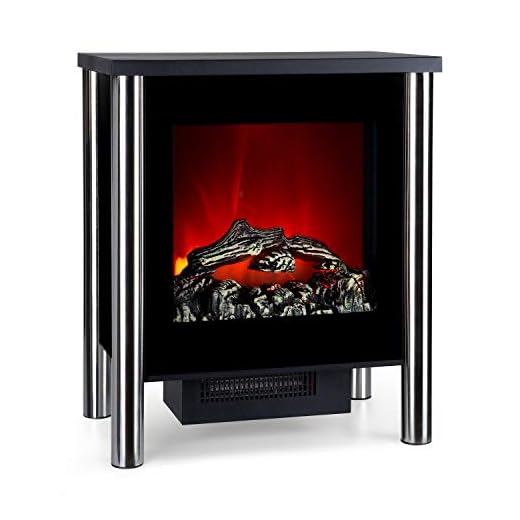 Klarstein Copenhagen • Chimenea eléctrica • Calefacción con termostato • 950 ó 1900 W • Efecto Llama • Frente de Cristal