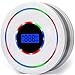 Smoke & Carbon Monoxide Alarm with Digital LCD Display, Combination Smoke Alarm and Carbon Monoxide Detector Replaceable Battery Smoke and CO Alarm for Your Home, Garage, Office