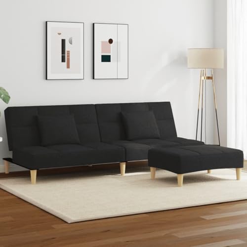 Completo: 1 divano letto, 1 poggiapiedi, 2 cuscini 40 x 40 cm, montaggio richiesto, tutto in un unico casting per una vita moderna, una serata televisiva accogliente o letto per ospiti spontaneo senza extra camiere o divano pieghevole