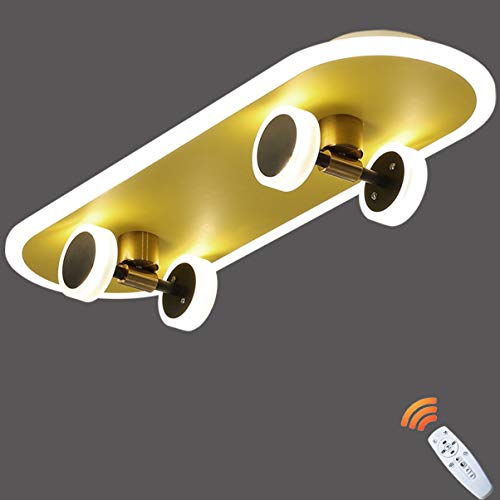 Preisvergleich Produktbild Kinderzimmer Deckenleuchte Gold, Schlafzimmerlampe Modern Kreative Design Kinderlampe Metall Acryl Flurlampe LED Dimmbar Deckenlampe mit Fernbedienung Wohnzimmerlampe für Schlafzimmer Kinderzimmer