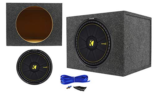 Kicker 44CWCS154 CompC 15" 1200 Watt Car Subwoofer+Sealed Sub Enclosure Box