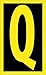 NMC National Marker Corp. RL25Q Letter, Q, 2.5 Reflective Yellow Black, PS Vinyl