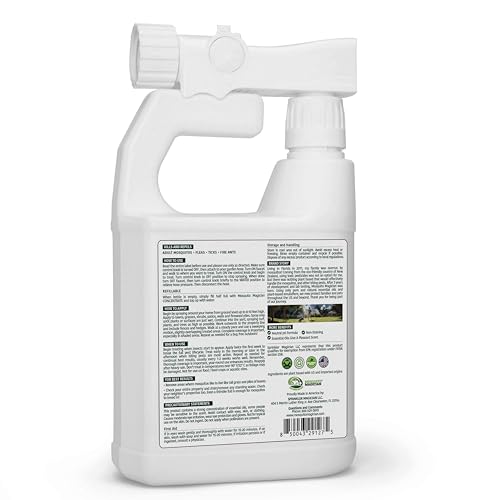 Image of Mosquito Magician Flea and Tick Yard Spray with Hose End Sprayer - Mosquito & Tick Killer and Repellent, Flea Treatment & Outdoor Bug Control for Lawn, Garden & Backyard - Mint Scent, 32 OZ