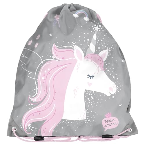 PASO Kinder Turnbeutel Sportbeutel 36x32 cm - Einhorn