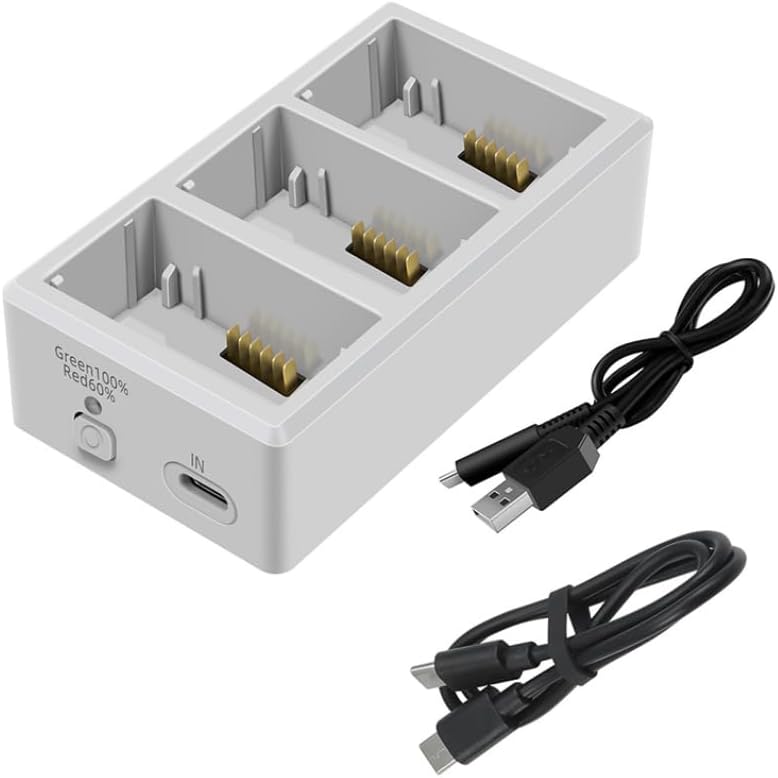 Coyktonty Cargador USB Ama de llaves Pantalla de nivel de batería QC3.0 PD3.0 Carga con cable tipo c para DJI Mini 3 Pro/Mini 3 Drone Accesorios